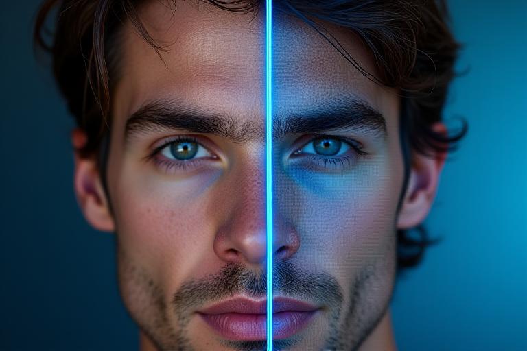 Démonstration de la technologie de réalité augmentée pour barbe et cheveux